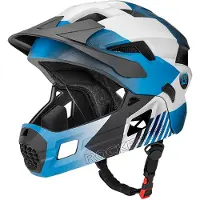 RockBros Casque vélo enfant 2 en 1 avec mentonnière amovible, 12 aérations, bleu
