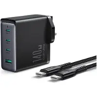 JOYROOM adowarka Gan Uk Jr-Tcg05Uk 140W 3X Usb-C Usb-A + Cable Usb-C / Usb-C 240W 1.2M