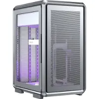 Cooler Master MasterFrame 400 Mesh, tour midi, PC, argent, transparent, Mini-ITX, Micro ATX, aluminium, verre trempé, SGCC, maille, 19 cm