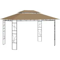 vidaXL Gazebo 4x3x2,7 m Taupe 160 g/m²