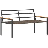 vidaXL Banc d'extérieur 2 places 116 x 67,5 x 72 cm en rotin synthétique blanc crème