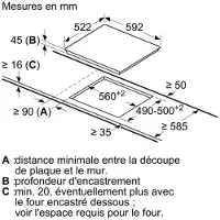 Bosch Table de cuisson vitrocéramique 60cm 3 feux 5700w noir - - PKM611BB8E - série 4