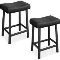 StarTech.com Tabourets de bar 61 cm - Lot de 4 tabourets de comptoir - Assise rembourrée en forme de selle - Assise incurvée - Pieds en métal avec repose-pieds - Noir