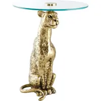 Invicta Table d'appoint 60 cm, design doré, style moderne, salon - ACHETER MAINTENANT