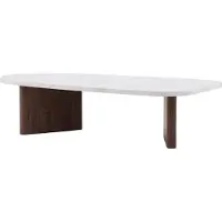 Furnlux Classic FURNLUX Table basse Gronvik Walnut Und Marble Grey 65cm / Hauptfarbe : Braun / Abmessungen : 65 x 130 x 32 cm