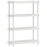 vidaXL Unité de rangement 4 niveaux 100 x 40 x 136,5 cm PP Blanc