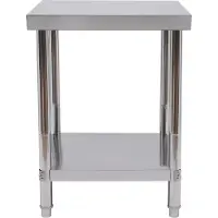StarTech.com Table de cuisine en acier inoxydable - Table de travail pour la restauration - Structure ouverte à 2 niveaux - Étanche - Capacité de charge : 400 kg - Hauteur : 80 cm