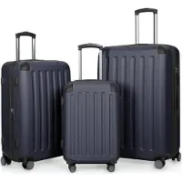 Hauptstadtkoffer - Spree - Set de valises 3 pièces Valises à coque rigide Valises de voyage avec extension Set trolley, TSA, 4 roulettes, S M & L, bleu foncé