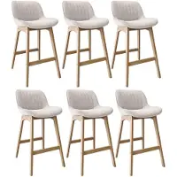 MOB-IN Lot Tabourets NORDEN Chêne et Velours Côtelé H75cm