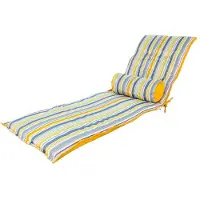 Deco Arts Ensemble Coussin pour Chaise Longue et Traversin 195x60x5cm & 45x18cm Motif Rayures Solaires