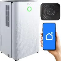Ruhhy 26497, déshumidificateur d'air connecté Wi-Fi, 200 W, 2000 ml, blanc