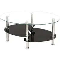 Supfine Table basse table de salon table basse 2 étagères 90x50x43cm