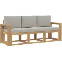 vidaXL - Ensemble de canapés d'extérieur, 3 pièces, blanc et gris clair, en polyester