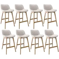 MOB-IN Lot Tabourets NORDEN Chêne et Velours Côtelé H75cm