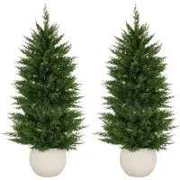 StarTech.com Arbre de Noël artificiel - Sapin de Noël en pot, 120 cm - Aiguilles 3D réalistes - Facile d'entretien - Pour intérieur - Pot rond blanc