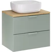 Comad Ensemble de meubles de 60 cm de large avec plan de travail et lavabo à poser Smile