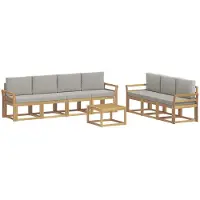 vidaXL Ensemble de canapés d'extérieur , 8 pièces, blanc et gris clair, 59 x 59 x 37 cm