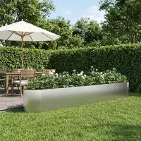 Prolenta Maison Exclusive - Jardinière surélevée pour jardin, en acier inoxydable, dimensions 380 x 40 x 40 cm