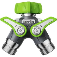Rainpoint Dual Garden Hose Splitter Argenté