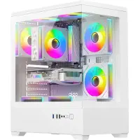 Darkflash Boîtier PC C365 Midi Tower blanc avec 5 ventilateurs