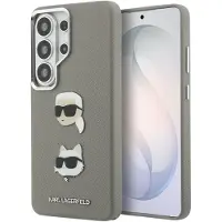 Karl Lagerfeld Etui Saffiano Double Heads Metal pour Samsung Galaxy S26 Ultra argenté (Samsung Galaxy S26 Ultra), Coque pour téléphone portable, Argent