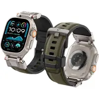Spigen Bracelet - - DuraPro Armor - Compatible Apple Watch - Vert Militaire - Protection Slim