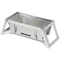 Herzberg HG-04159 : Barbecue de table pliable en acier inoxydable
