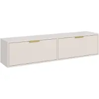Selsey Vena - Meuble TV suspendu, 2 portes, finition cachemire, 140 cm