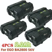 StarTech.com Batterie 56V - Batterie de remplacement Li-ion - 8,0Ah 8000mAh - Pour tondeuses, tronçonneuses et souffleurs de feuilles sans fil - Lot de 4