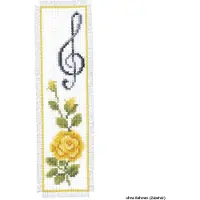 Vervaco Marque-page "Rose avec clé de sol", modèle à compter