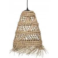 Atmosphera Lampa boho wisząca z plecionki ze słomy LAHYS, Ø 28 cm