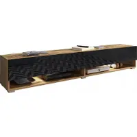 MINIO go for it Meuble TV CALIBURI 180 – chêne wotan / noir brillant