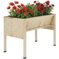 StarTech.com Bordure surélevée en bois pour jardinage - Jardinière sur pieds - Avec crochets - Inclut un insert en tissu non tissé - Pour cultiver des légumes sur balcon ou terrasse - 116,5 x 60 x 77 cm
