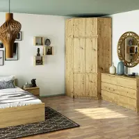 RAUMHIRSCH FURNITURE Armoire d'angle fonctionnelle avec élément supérieur, 9 compartiments et 6 portes