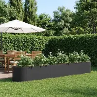 Prolenta Maison Exclusive - Jardinière surélevée pour jardin, couleur noire, dimensions 300 x 40 x 40 cm, en acier