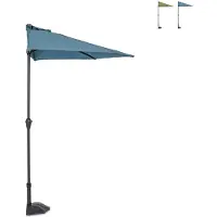 Yes Parasol de balcon demi-rond Ø 270 cm Kalife - Bleu