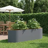 Prolenta Maison Exclusive - Jardinière surélevée pour jardin, anthracite, 140 x 40 x 40 cm, en acier