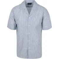 Suitable Chemise Manches Courtes Rayée Seersucker Bleu Clair