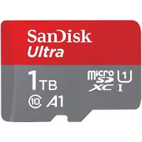 SanDisk Carte mémoire Ultra Android microSDXC UHS-I 1 To + adaptateur (Pour smartphones et tablettes, A1, Classe 10, U1, Vidéos Full HD, jusqu'à 150 Mo/s)
