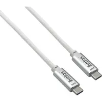Helos Câble de raccordement , USB 4, 40 Gbps, 240 W, connecteur Type-C PREMIUM, 2,0 m, blanc
