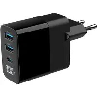 Gembird TA-UC-PDQC30LCD-BK-02 mobile device charger Universal Black AC Fast charging Indoor