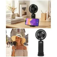 Nedis Ventilateur rechargeable - Support téléphone - Rechargeable USB-C - Écran digital - 6 vitesses