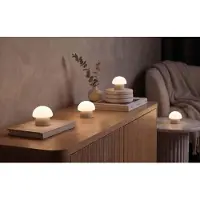 Northpoint Mushroom Lounge Lights : lampes LED en forme de champignon avec station de recharge USB-C et batterie intégrée, IP44, beige