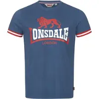Lonsdale T-Shirt 'Kergord' bleu-gris / rouge / blanc