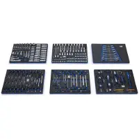HBM Inserts avec set d'outils 245 pièces, pour servante d'atelier, bleu