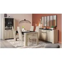Demeyere Ensemble Enfilade 4 Portes + Vitrine 2 Portes + Table L 170 Cm Sheffield - Décor Chene Kronberg - Demeyere