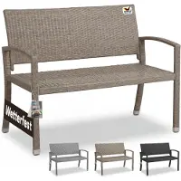 Casaria Banc de jardin 122 x 90 x 55 cm en résine tressée 2 places