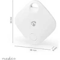 Nedis Détecteur de clés | Compatible avec : Apple Find My App | Alimentation par piles | 1x CR2032 | piles incluses | Version Bluetooth : 5.1 | Durée de vie des piles jusqu'à : 1 an | Blanc | 1 pc.