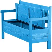 Kadax Banc de jardin en bois avec dossier 120 cm avec coffre, terrasse, balcon, jardin