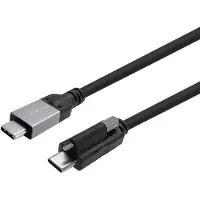 VivoLink USB-C Screw to USB-C Cable 2m (1.50 m, USB 2.0, 100 W)